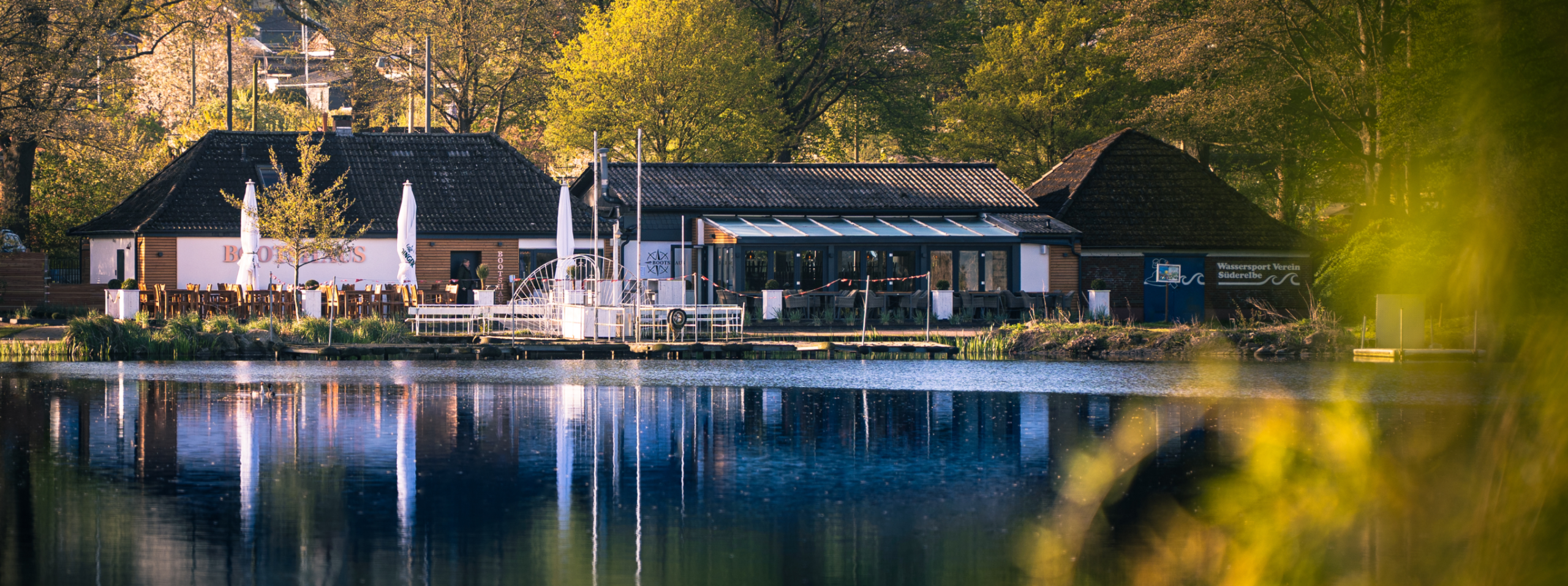 Außenansicht des Bootshaus Harburg